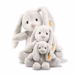 Steiff Soft Cuddly Friends Hoppie Rabbit, Light Grey, 18, 80463, Rainy Day
