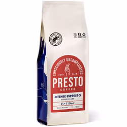 Presto Coffee | Seriously Strong Coffee Beans 1kg | Dark Roast | Chocolate & Toasted Almond Notes | Rainforest Alliance Certified 100% Robusta |