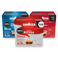 Lavazza, Favourites Trio, A Modo Mio, Coffee Capsules, Compostable, 1 packs of 16 Coffee Pods