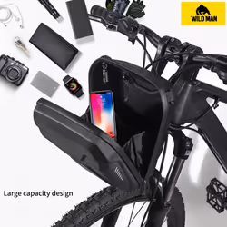 WILD MAN Quick Release 3L Hard Shell Rainproof Scooter Storage Bag for Kick Scooters Folding Bike Kick Board Handlebar Bag MTB (E8)