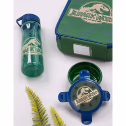 Jurassic World Kids Lunch Bag Set | Adventure with Cool T-Rex Dinosaur Logo | Insulated Food Bag, Bottle & Snack Pot | School Merchandise in Green &