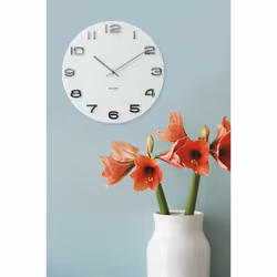 Karlsson Vintage Round Glass Wall Clock, White