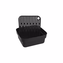 Brabantia Washing Up Bowl with Removable Draining Tray (Dark Grey) Ideal for Rectangular/Square Kitchen Sinks (34.8 x 37.9 x 15.9cm)