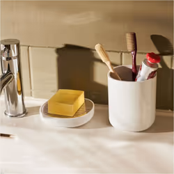 Alessi Toothbrush Holder, Stainless Steel, White, One Size