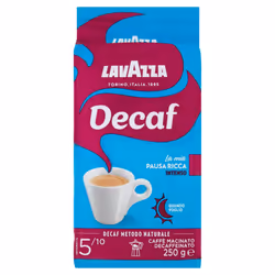 5 x LAVAZZA DEK Intenso Decaffeinated Ground Coffee 250g Italian Espresso
