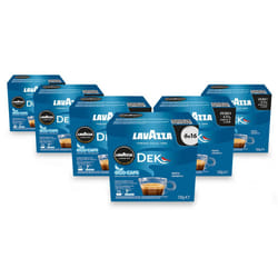 Lavazza A Modo Mio DEK Cremoso Decaf Coffee Eco Capsules (6 Boxes/96 Pods)