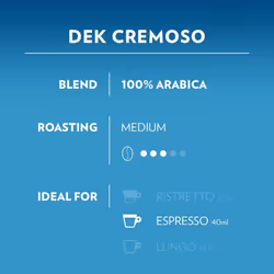 Lavazza A Modo Mio DEK Cremoso Decaf Coffee Eco Capsules (6 Boxes/96 Pods)