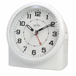 Acctim Alarm, Analog, Analogue, Bedside Clock, White, 7.5 x 11.2 x 12 cm