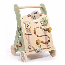 Tiny Love Wooden Baby Walker, Activity Walk Behind, 2-in-1 Activity Walker, 12 Interactive Activities, Supports Motor Skills, ...