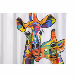 RAVALI Croydex Art by Steven Brown Shower Curtain With Anti-Microbial Treated 180x180cm (Francie & Josie)