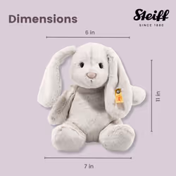 Steiff Soft Cuddly Friends Hoppie Rabbit, Light Grey, 28 cm, 80470, Rainy Day