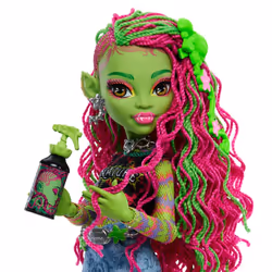 Monster High Venus McFlytrap Doll, Plant Monster with Pet Cat Chewlian & Accessories like Backpack, Notebook, Snacks & More, HRP81
