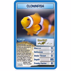 Top Trumps Creatures of the Deep Classic Card Game, learn facts about the blue blubber jellyfish, octopus and penguins in this educational packed