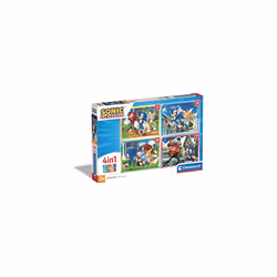Clementoni - 21522-4 In 1 Supercolor Puzzle - Sonic - 12+16+20+24 Pieces, Jigsaw Puzzle For Kids Age 3, Puzzle Cartoon, Made ...