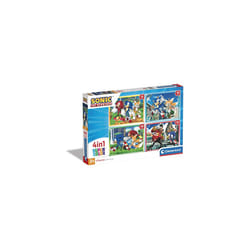 Clementoni - 21522-4 In 1 Supercolor Puzzle - Sonic - 12+16+20+24 Pieces, Jigsaw Puzzle For Kids Age 3, Puzzle Cartoon, Made In Italy