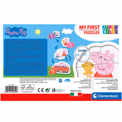 Clementoni 20829, Peppa Pig My First Puzzles for Toddlers - 3+6+9+12 Pieces, Ages 2 Years Plus