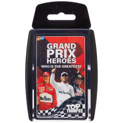 Top Trumps Grand Prix Heroes Classic Card Game, learn facts about racing drivers including Sebastian Vettel, Lewis Hamilton and Daniel Ricciardo, gift