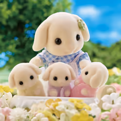 Sylvanian Families - 5735 Flora Rabbit Family - Dollhouse Playsets, ['Blue', 'Checkered']