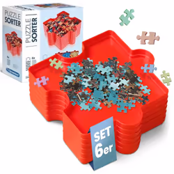 Clementoni- Puzzle Sorter: 6 Trays for Easy Jigsaw Puzzle Sorting Up to 1000 Pieces (10+ Months)