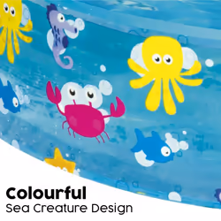 Bestway Sea Creature Paddling Pool Kiddie Swimming Pool, Inflatable Above Ground Pool, Outdoor Garden Pool, Blue, 48 x 10 Inch