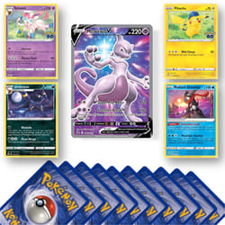 Pokemon Card Mystery Pack including Rares, Holos and V GX or VMAX Pokemon Cards + That Chunky Yellow Mouse ? Pouch (Ultimate Pokemon Cards Pack - 20