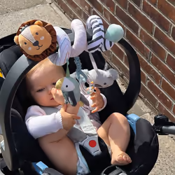 Nuby Animal Adventures Activity Spiral ? Interactive Pram Toy with Sensory Toys | Suitable from Birth