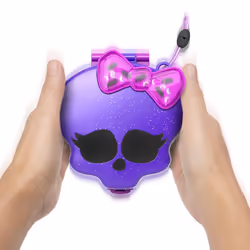 Polly Pocket Monster High Playset with 3 Micro Dolls & 10 Accessories, Opens to High School, Collectible Travel Toy with Storage, HVV58