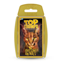 Top Trumps Awesome Animals Classics Card Game, Find out how cute the Snow Leopard is and how big is the Black Rhino, Educational card game for 2 plus