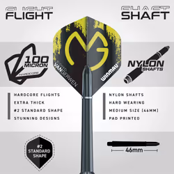 WINMAU Darts Set Michael van Gerwen MvG Steeltip Gift Case - 50 Piece Dart Set | 20g Steel Tip 90% Tungsten Darts | 4 x Shafts | 4 x Flights |