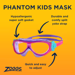 Zoggs Phantom Kids Mask Pink Violet Clear