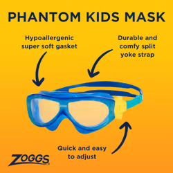 Zoggs Phantom Kids Mask Blue Turquoise Clear