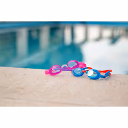 Zoggs Kids' Ripper Junior Swimming Goggles Anti-fog And UV Protection, Blue, Red, Tint, 6-14 Years