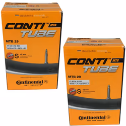 Continental 29" x 1.75-2.5 Mountain Bike Inner Tubes with 42mm Presta Valve (Pair), Black
