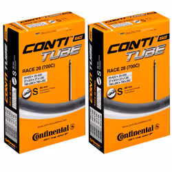 Continental Race 28 700 x 20-25c Inner Tubes - Long Presta 80mm Valve (Pack of 2), Black