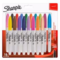 Sharpie Permanent Markers | Fine Point | Assorted Fun Colours | 18 Count