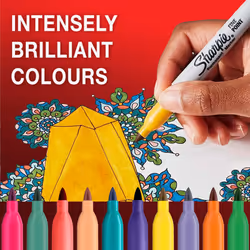 Sharpie Permanent Markers | Fine Point | Assorted Fun Colours | 18 Count