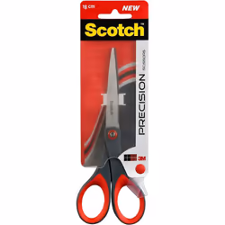 Scotch Precision Office Scissors with Stainless Steel Blades - 18 cm - Ideal for Precise Cutting, Good for Right Hand Use and ...