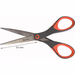 Scotch Precision Office Scissors with Stainless Steel Blades - 18 cm - Ideal for Precise Cutting, Good for Right Hand Use and Left Hand Use - Grey/Red
