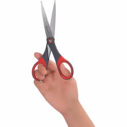 Scotch Precision Office Scissors with Stainless Steel Blades - 18 cm - Ideal for Precise Cutting, Good for Right Hand Use and Left Hand Use - Grey/Red
