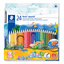 STAEDTLER 144 10NC24 Noris Aquarell Watercolour Pencils - Assorted Colours (Pack of 24)