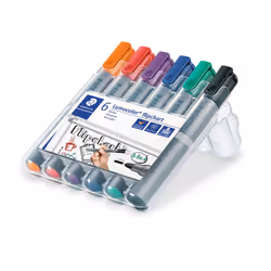 STAEDTLER 356 WP6 Lumocolor Flipchart Markers - Assorted Colours Pack of 1 (6 Count )