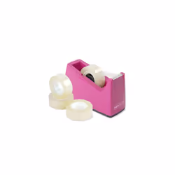 Rapesco 1621 300 Tape Dispenser and 4 Tape Rolls, Hot Pink