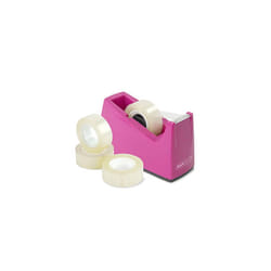 Rapesco 1621 300 Tape Dispenser and 4 Tape Rolls, Hot Pink