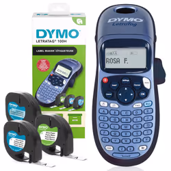 Dymo LetraTag LT-100H Label Maker Starter Kit | Handheld Label Printer Machine | with Plastic, Paper & Clear Label Tape | Ide ...