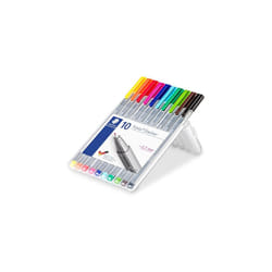 STAEDTLER 334 SB10 Triplus Fineliner Superfine Pen, 0.3mm Line Width - Assorted Colours (Desktop Box of 10)