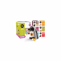 NESCAF? Dolce Gusto EDG155.BG Mini-Me Automatic Coffee Machine Black & Arctic Grey by De?Longhi - Starter Kit