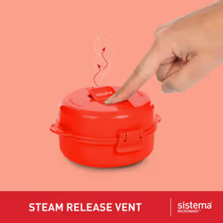 Sistema Easy Eggs Microwave Egg Cooker | 270 ml | Egg Poacher with Steam Release Vent | BPA-Free | Red | 1 Count