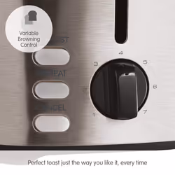 Morphy Richards Equip 2 Slice Toaster,?Defrost and Reheat, 7 Variable Browning Controls, Variable Wide Slots, Removeable Crumb Tray, Stainless Steel,