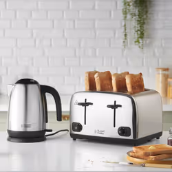 Russell Hobbs 4 Slice Toaster with Perfect Toast Technology for improved evenness (Wide slots, Lift & look feature, 6 Browning levels, Frozen & Cancel