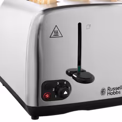 Russell Hobbs 4 Slice Toaster with Perfect Toast Technology for improved evenness (Wide slots, Lift & look feature, 6 Browning levels, Frozen & Cancel